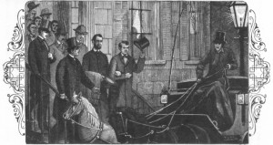 Lincoln's safe arrival in Washington , as depicted in  Pinkerton's book.